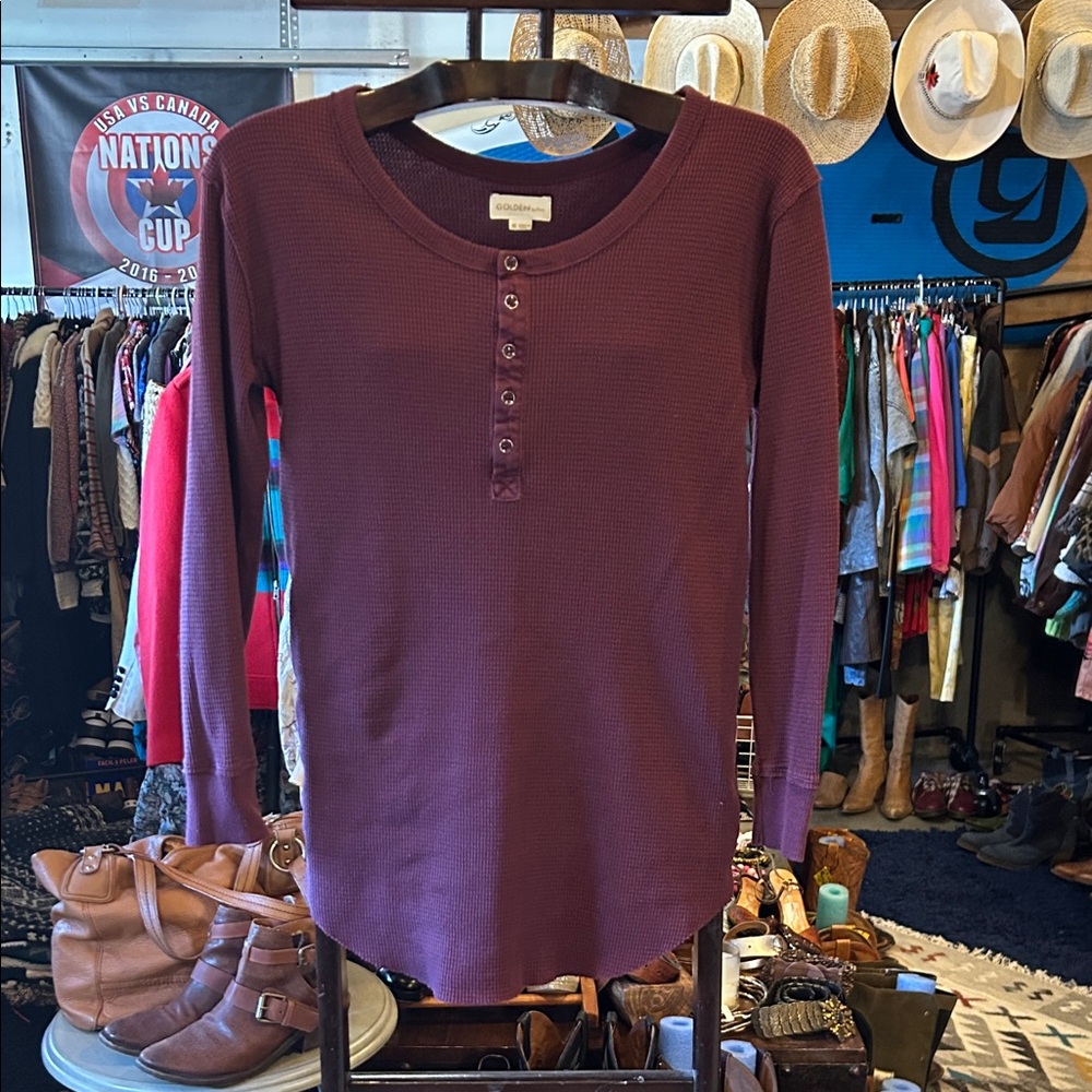 Women's Purple Henley Top